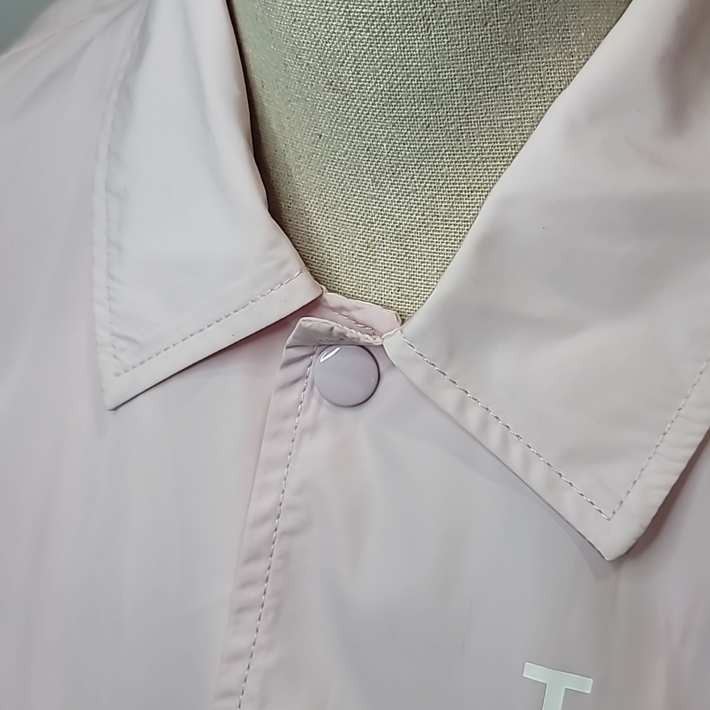 RARE* NWOT TNA Worldwide Rain Jacket Long Snap Button Pastel Pale - Picture 5 of 8